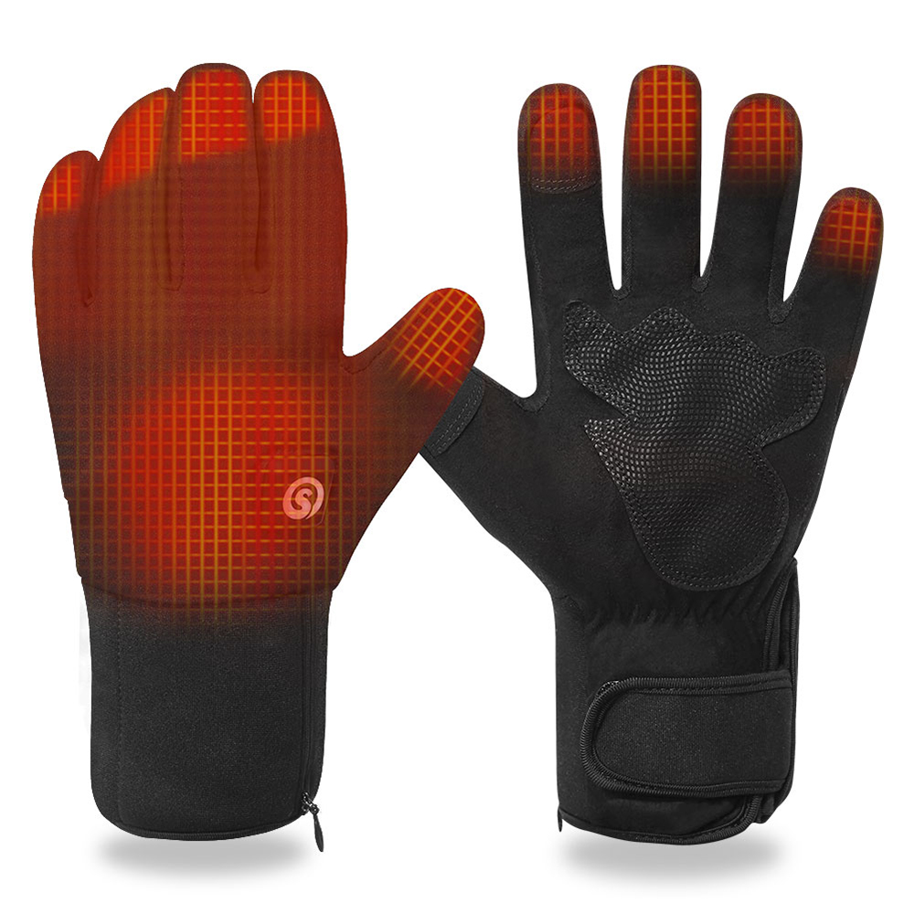 Heated Gloves Electric - ถุงมือทำความร้อนไฟฟ้าฤดูหนาวพร้อมแบตเตอรี่ที่อุ่นด้วยมือถุงมือให้ความร้อนมอเตอร์ไซด์หน้าจอสัมผัสกันน้ำถุงมือขี่จักรยาน