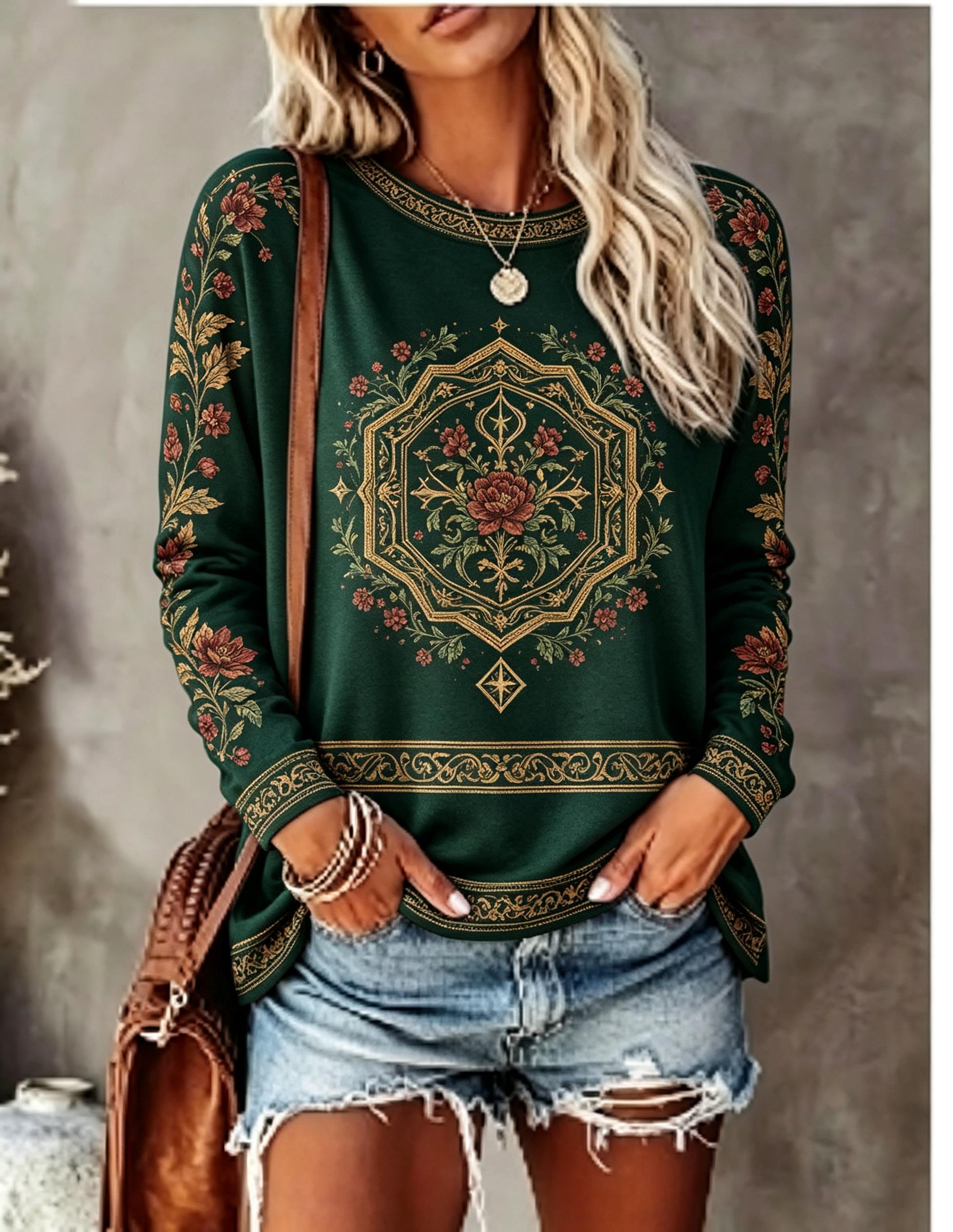 เสื้อยืดแขนยาวคอกลมสำหรับผู้หญ - Winter Clothing For Women บทวิจารณ์และราคา