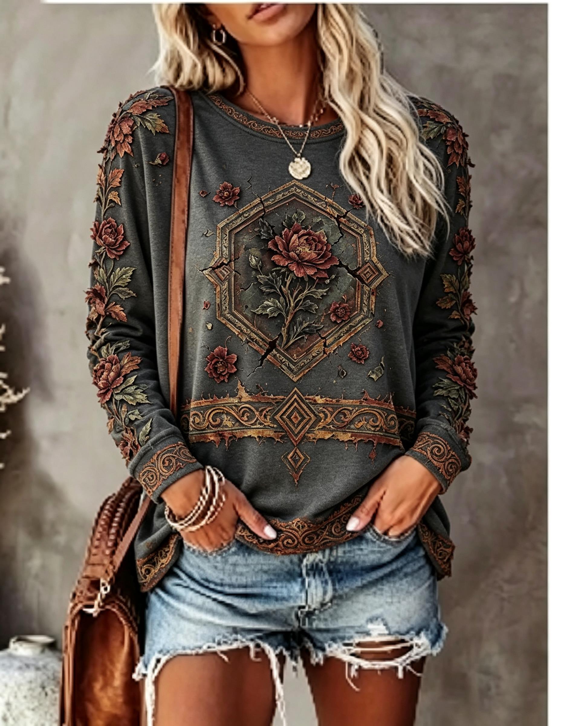 เสื้อยืดแขนยาวคอกลมสำหรับผู้หญ - Winter Clothing For Women บทวิจารณ์และราคา