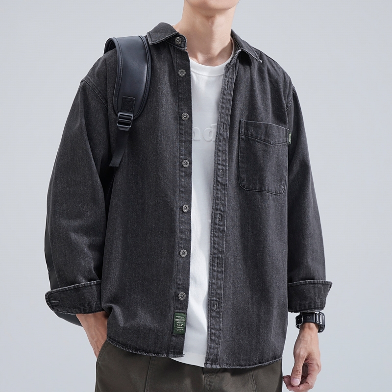 เสื้อเชิ้ตยีนส์ผู้ชายแขนยาว 20 - Winter Clothing Pk บทวิจารณ์และราคา