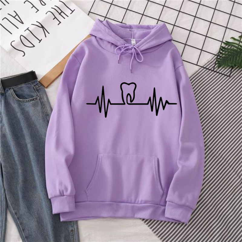 Heatbeat Hoodie Graphic Tooth  - Winter Clothing Drawing บทวิจารณ์และราคา