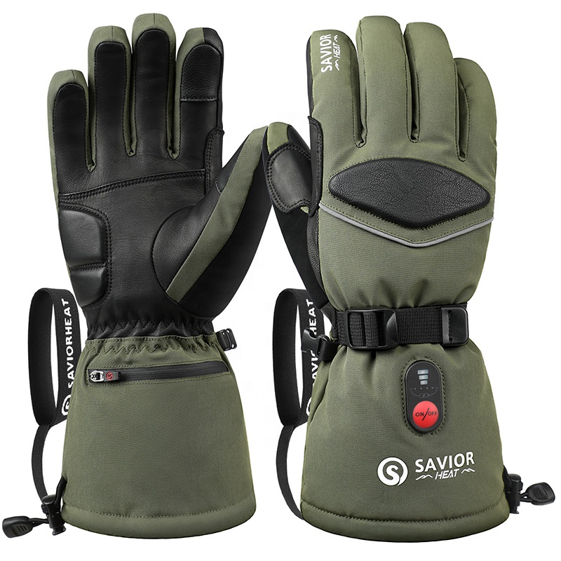 ถุงมือสกีไฟฟ้าสีเขียว 7.4V 300 - Heated Gloves Electric บทวิจารณ์และราคา