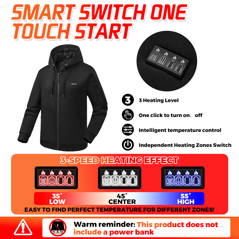 เสื้อฮู้ดให้ความร้อน 26 โซน เส - Winter Clothing Hiking บทวิจารณ์และราคา