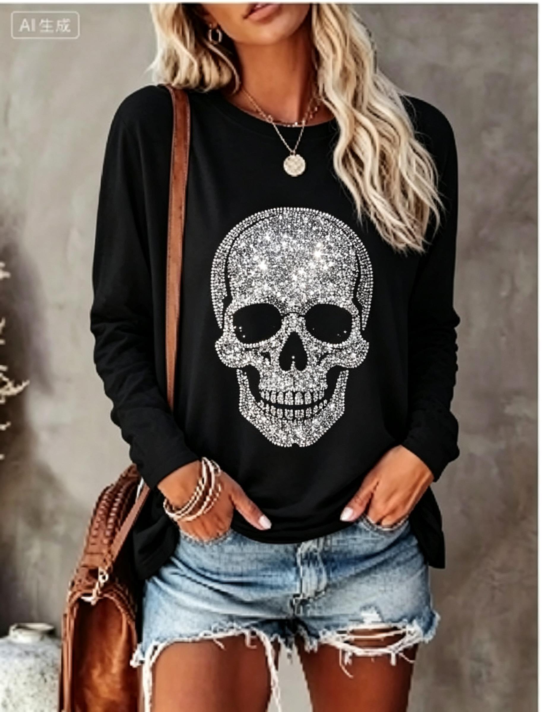 เสื้อยืดแขนยาวผู้หญิง ลายพิมพ์ - Winter Clothing For Women บทวิจารณ์และราคา